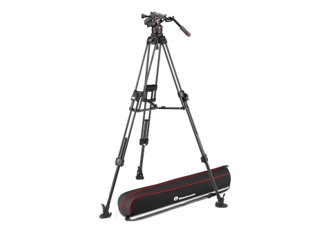 professional video camera on tripod