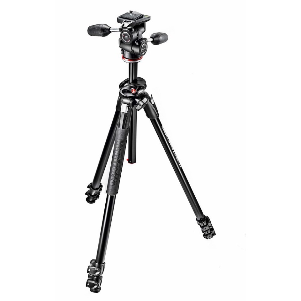 Manfrotto マンフロット アルミニウム三脚4段＋3ウェイ雲台キット - その他