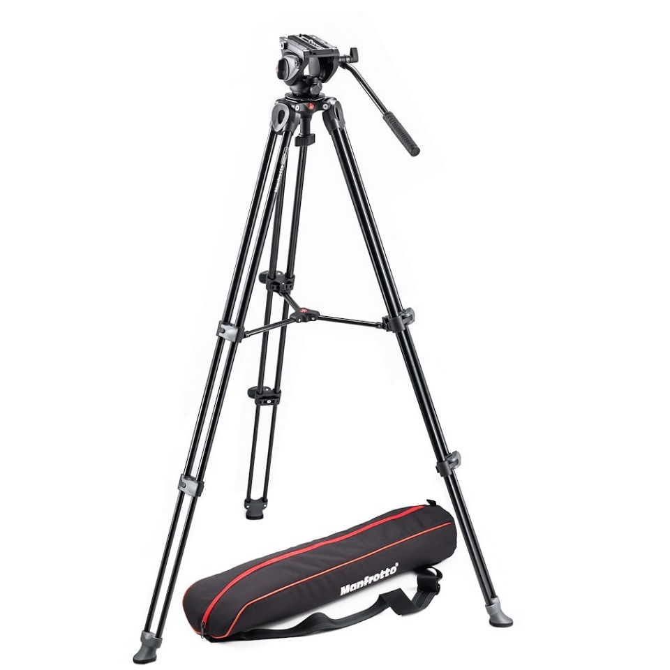 Tripod with fluid video head Lightweight with Side Lock - MVK500AM | Manfrotto