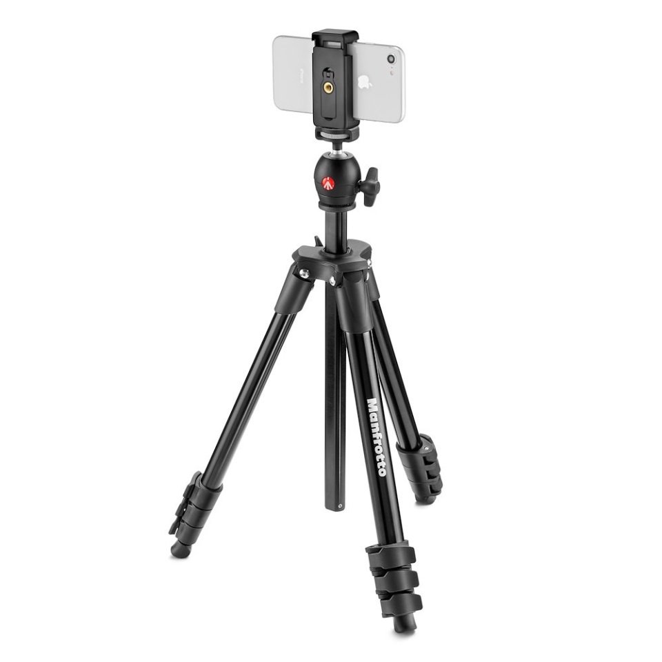 Compact Light Smart with ball head and phone clamp, black - MKSCOMPACTLTBK  | Manfrotto RU