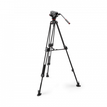 Manfrotto 504X Fluid Video Head with 645 Fast Twin Alu Tripod MVK504XTWINFA