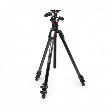 Manfrotto 055 carbon fiber 3 sections tripod w/ 804 Mark II 3-way head MK055CXB-3W