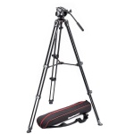 Tripod with fluid video head Lightweight with Side Lock