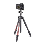 Photo tripod Manfrotto Element MII Mobile BT Alu red MKELMII4RMB BH with camera