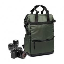 Convertible tote backpack dark green - black straps