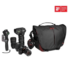 Manfrotto Bumblebee M-30 PL for Mirrorless Reflex and DSLR Cameras with Internal Divider System and Camera Protection System Black with Pocket for 15 PC Professional Photography Camera Bag